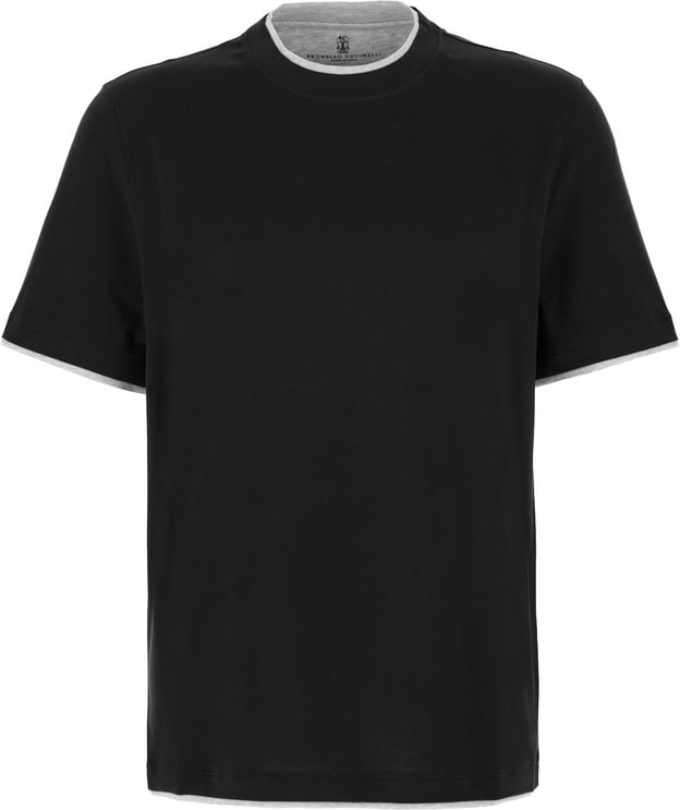 Brunello Cucinelli Brunello Cucinelli Black silk and cotton t-shirt