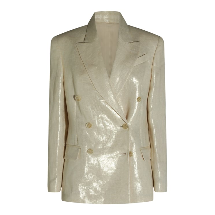 Brunello Cucinelli Double-Breasted Jacket with Wide Lapels and Textured Finish