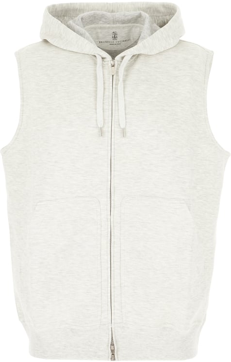 Brunello Cucinelli Brunello Cucinelli Melange grey cotton blend sleeveless sweater