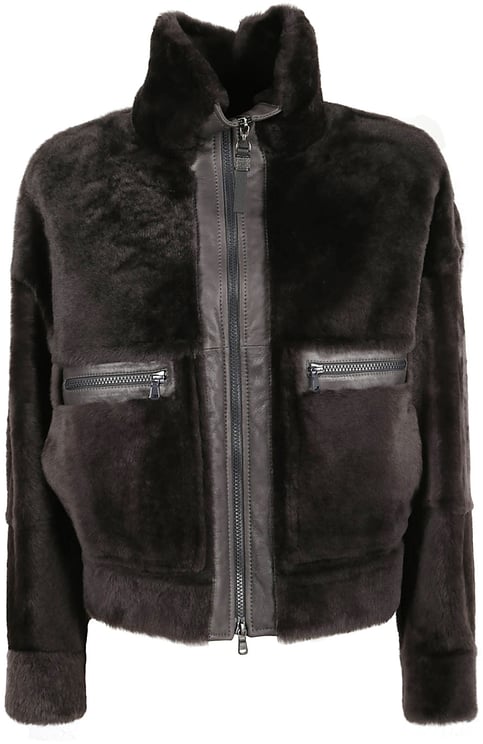 Brunello Cucinelli Shearling Jacket With High Neck