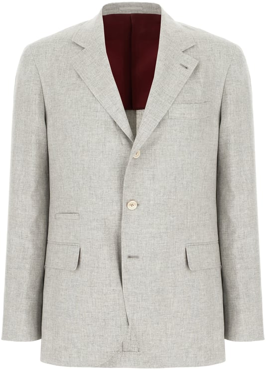 Brunello Cucinelli Brunello Cucinelli Melange grey silk blend blazer