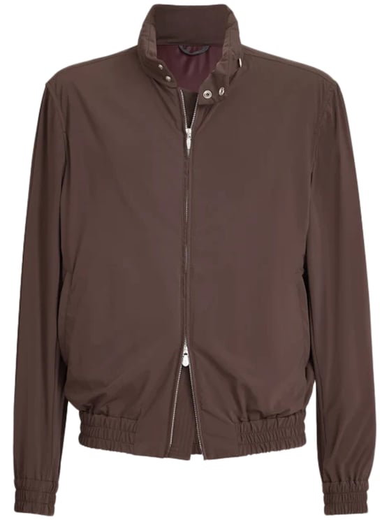 Brunello Cucinelli Brown Stand Collar Matte Finish Jacket