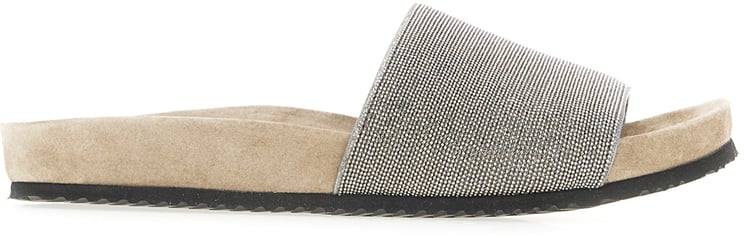 Brunello Cucinelli Brunello Cucinelli Embellished leather slippers