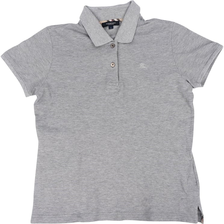 Burberry Burberry Grey Cotton Equestrian Knight Emblem Women Polo Shirt (2)