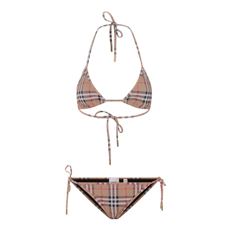 Burberry Beige Check Bikini Beachwear