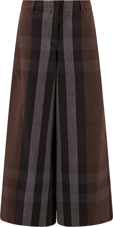 Burberry Burberry Checked Wide Leg Canvas Pants