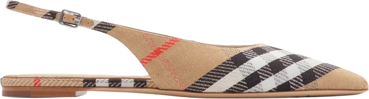 Burberry Burberry Check Birdie Slingback Ballerina Flats