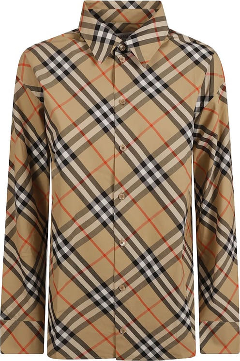 Burberry Plaid Cotton Shirt With Structured Collar
