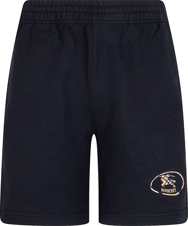 Burberry Black Elasticized Shorts with Pleated Pockets and Drawstring