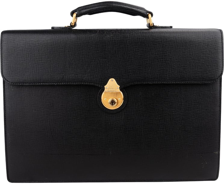 Burberry Burberrys Textured Leather Briefcase Handbag