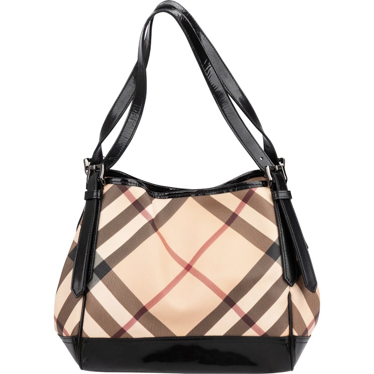 Burberry Burberry Nova-Check Monogram Patent Leather Canterbury Tote Shoulder Bag