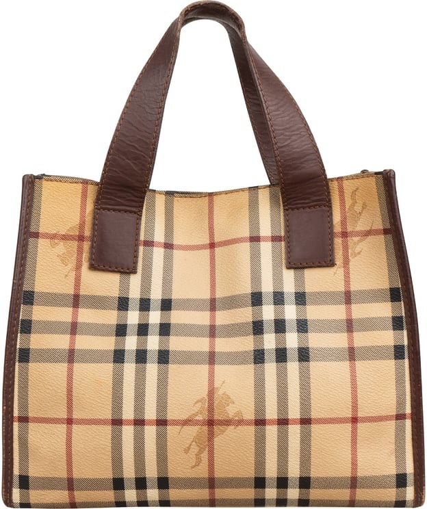 Burberry Burberry Nova-Check Monogram Small Tote Handbag