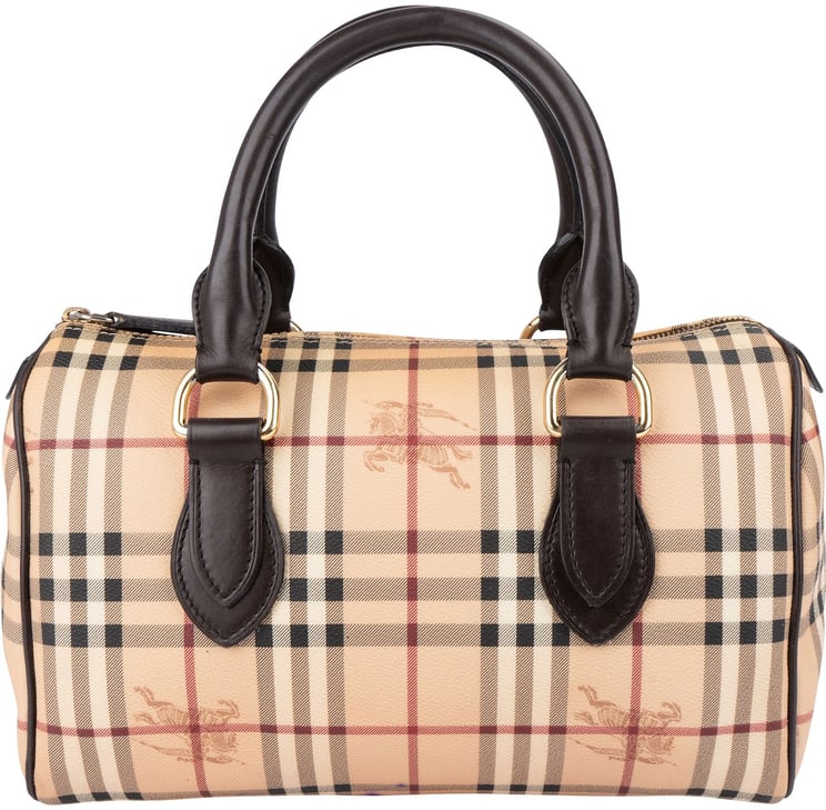 Burberry Burberry Haymarket Check Coated Canvas Boston 30 Handbag