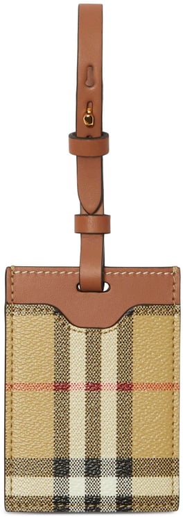 Burberry House Check Calf Leather Luggage Tag
