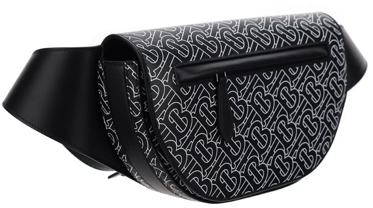 Burberry Polished Black Calf Grain Leather Bag