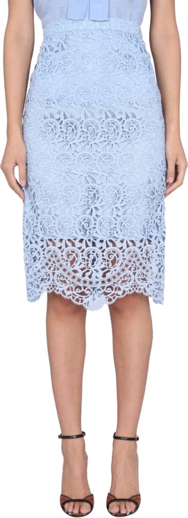 Burberry Elegant Lace Midi Skirt