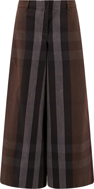 Burberry Burberry Checked Wide Leg Canvas Pants