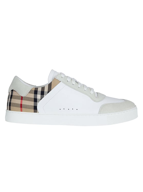 Burberry Low-Top Sneakers with Suede Accents and Check Detail