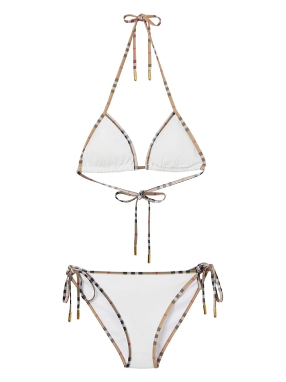 Burberry Classic Two-Piece Swimwear Set with Check-Patterned Trim