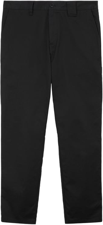 Burberry Denton Straight-Leg Black Cotton Trousers