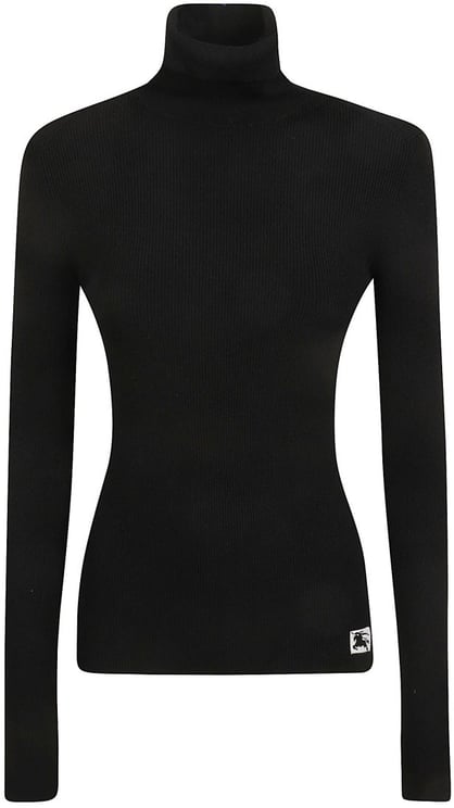 Burberry Fitted Black Sweater With High Neck