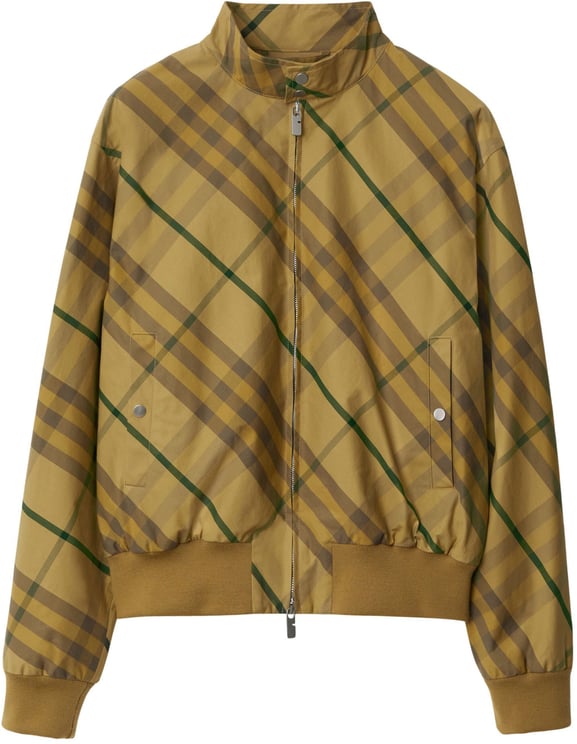 Burberry Check Brown Cotton Bomber Jacket