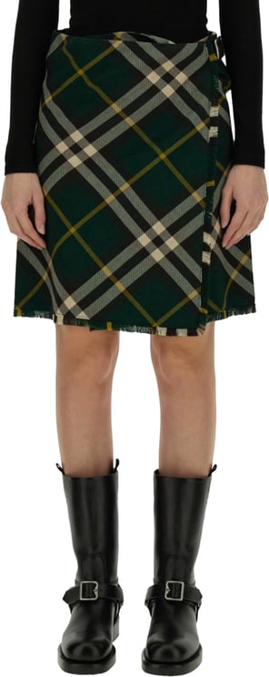Burberry Plaid Wool Mini Skirt