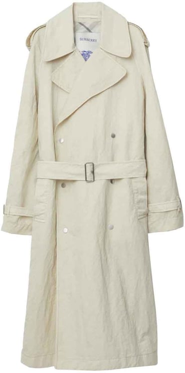 Burberry Long Ruched Nylon B-Buckle Trench Coat
