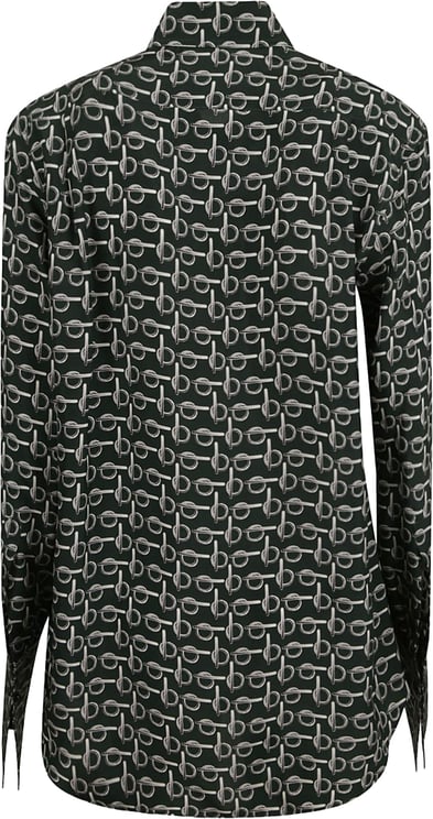 Burberry Repeating Pattern Mulberry Silk Shirt