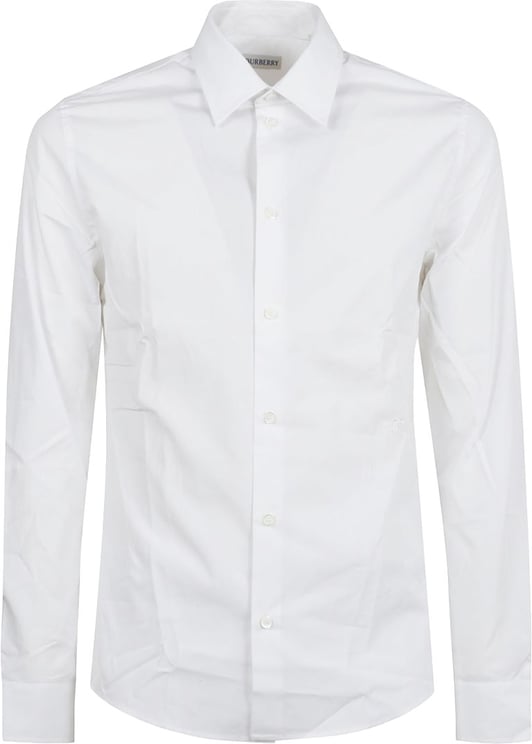 Burberry Tonal Equestrian Knight Embroidered Cotton Poplin Shirt