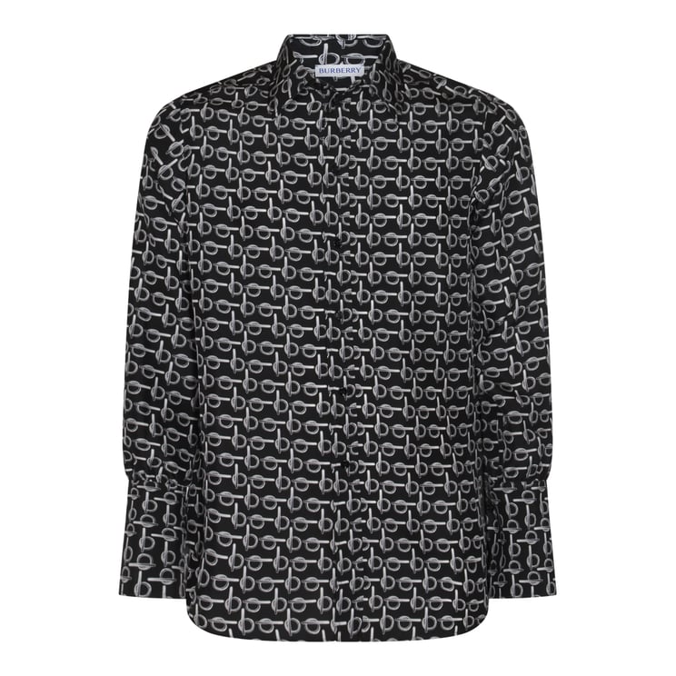 Burberry Silver Silk All Over Print Shirt