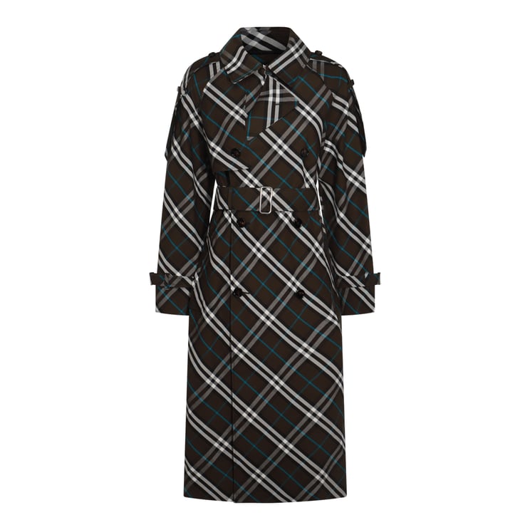 Burberry Multicolor Check Motif Trench Coat