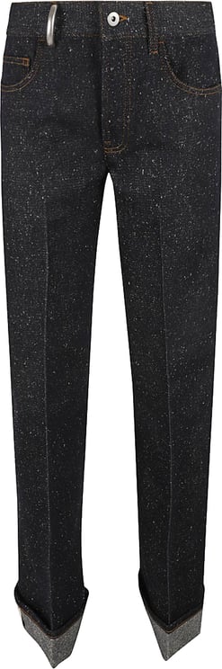 Burberry Straight-Leg Blue Trousers With Subtle Texture