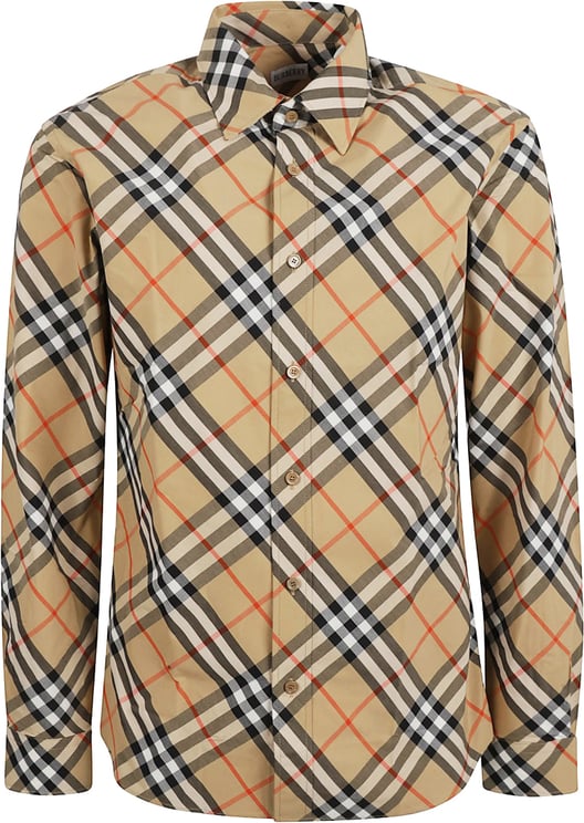 Burberry Plaid Button-Down Shirt With Long Sleeves