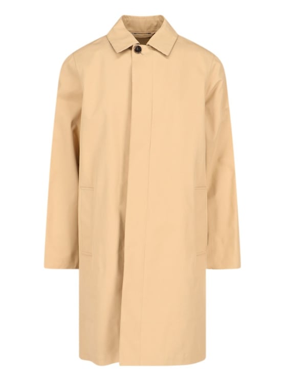 Burberry Check Lining Beige Cotton Coat