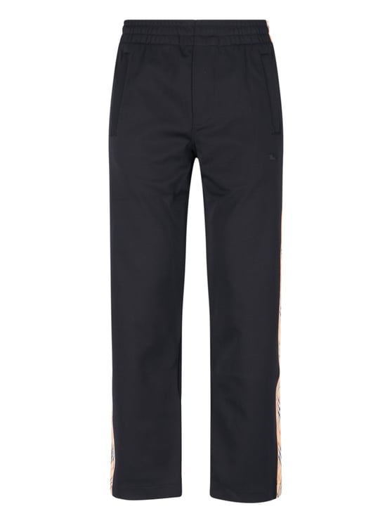 Burberry Black Cotton-Blend Logo Sweatpants