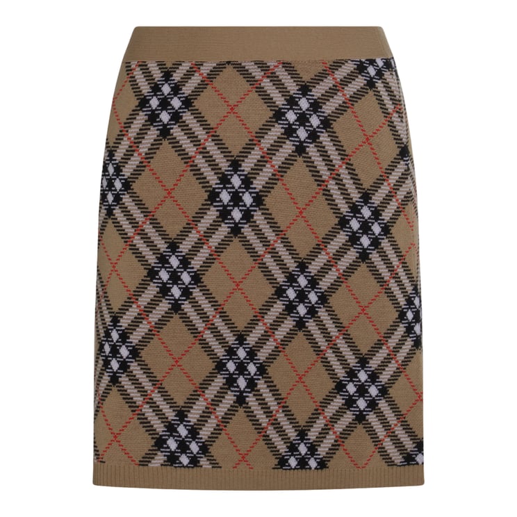 Burberry Knee-Length Skirt with Classic Checkered Pattern