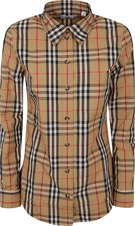 Burberry Stretch Cotton Twill Shirt with Burberry Check