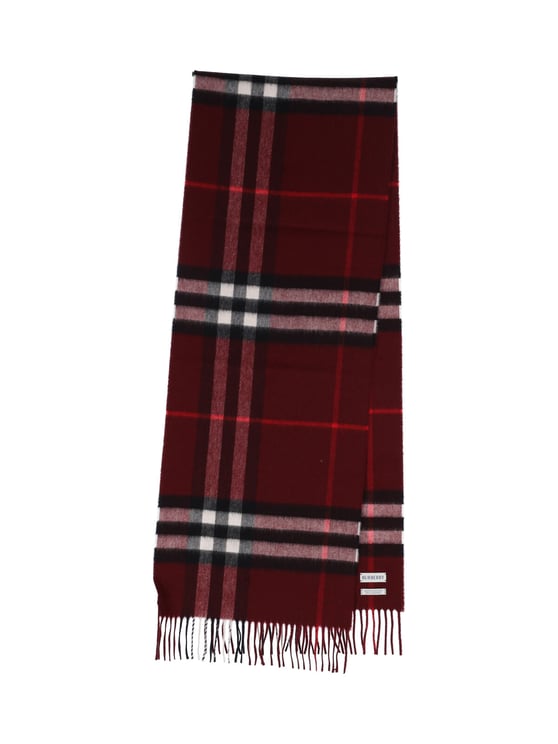 Burberry Bordeaux Check Brushed Cashmere Scarf