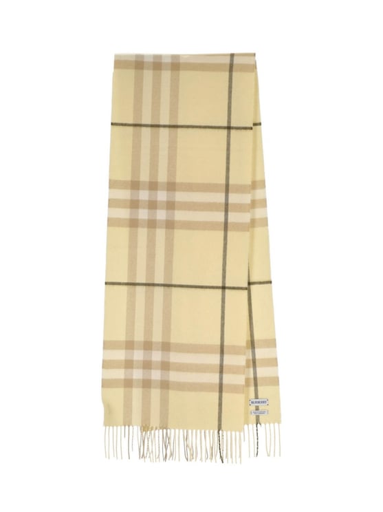 Burberry Rectangular Cashmere Scarf With Iconic Logo Intarsia