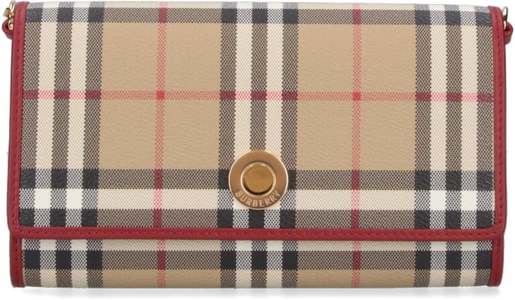 Burberry Compact Beige Wallet With Snap Closure And Minimalist Design