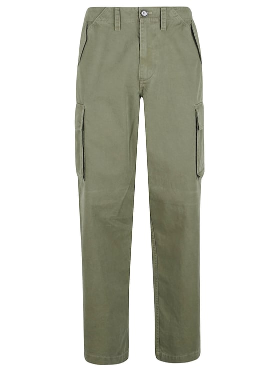 Burberry High-Waisted Oversized Cotton Trousers with Utility Pockets