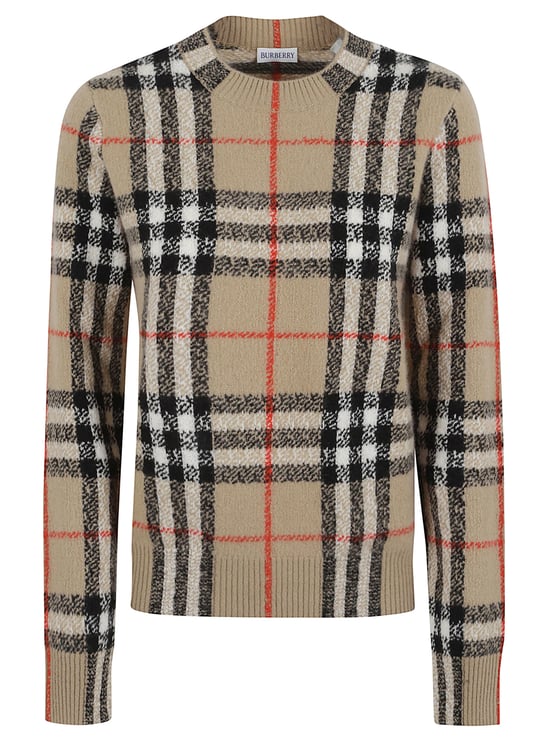 Burberry Checked Cashmere and Wool Knitwear Sweater