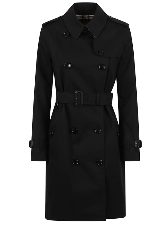 Burberry Double-Breasted Cotton Check-Lined Trench Coat