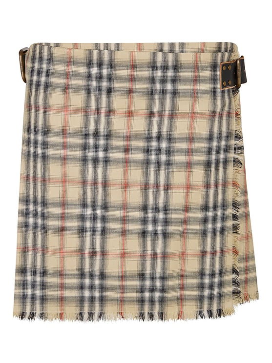 Burberry Scottish Wool Twill Mini Kilt with Burberry Check Pattern