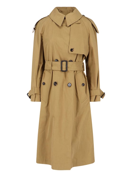 Burberry Long Brown Trench Coat with Removable Belt and Signature Check Lining