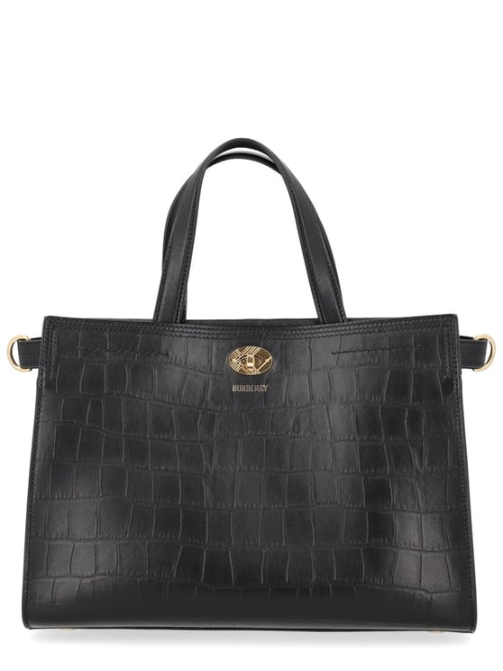 Burberry Neutrals Cotswolds Crocodile Embossed Tote Bag