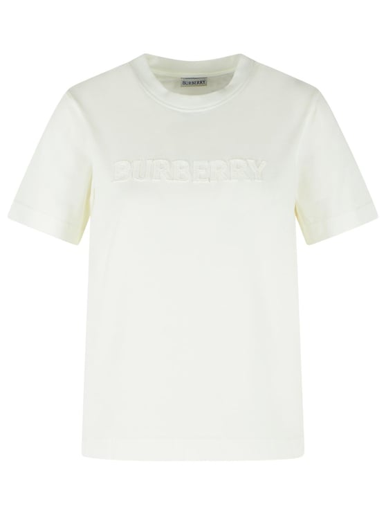 Burberry White Cotton T-Hsirt