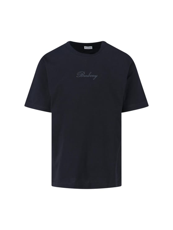 Burberry Short-Sleeve Cotton T-Shirt with Embroidered Logos