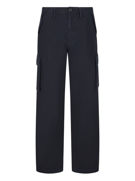 Burberry Blue Side Cargo Pockets Cotton Cargo Pants